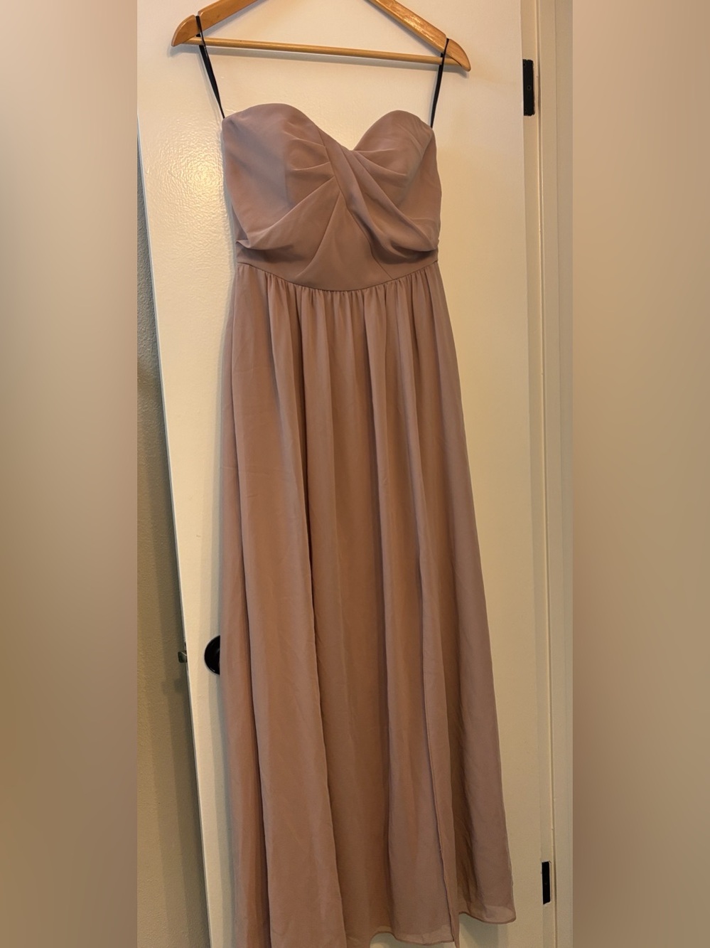 Social Bridesmaids Topaz Strapless Chiffon Maxi Dress size 6